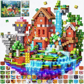 Construction Magnetique Enfant 220 pièces 2CM Magnetic Blocks 3+ Jeux Aimants, Bloc de Cube Magnétique de pour Garçon et Fille,