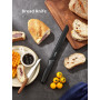 Yabano Couteaux de Cuisine, Set de 8 Bloc de Couteaux en Acier Inoxydable avec Affûteur Intégré, Couteaux Noirs Tranchants avec 