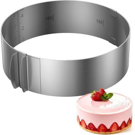 Vonsera Cercle à Gâteau Réglable 6-12 Pouces, Bague à Gâteau Réglable, Anneau de Cuisson Cercle a Patisserie en Acier Inoxydable