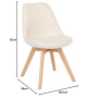 Atmosphera Créateur d'Intérieur - Chaise Baya Blanc - Tissu Bouclette et Hêtre - Salle à Manger, Cuisine, Bureau, Salon - Confor
