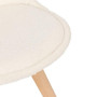 Atmosphera Créateur d'Intérieur - Chaise Baya Blanc - Tissu Bouclette et Hêtre - Salle à Manger, Cuisine, Bureau, Salon - Confor