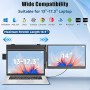 siaviala 14” Extension Ecran PC Portable, Double Écran PC Portable IPS FHD 1080P avec USB-C/HDMI, Extension d'écran Portable pou