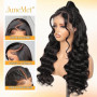 Junemet 26 Pouces Perruque Cheveux Humain Femme Naturelle Brésilien Densité 200% 13x4 Body Wave Lace Wig Perruque Femme Glueless