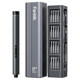 Fanttik E1 MAX Mini-tournevis électrique, set de tournevis de précision avec 50 embouts magnétiques, 2 vitesses de couple,convie