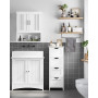 VASAGLE Meuble de Salle de Bain, Armoire sur Pied, avec 4 Tiroirs, 30 x 30 x 82 cm, pour Salon, Salle à Manger, Cuisine, Style M