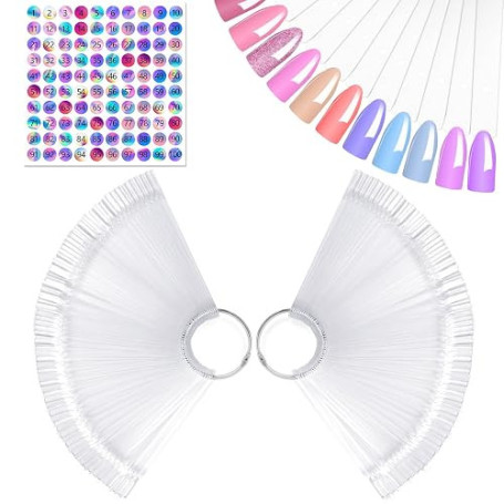 AiQInu 100 Pièces Nuancier Ongles, Présentoir Ongles Nuancier, Palette Maquillage Vernis à Ongles,Transparentes, Accessoire Ongl
