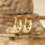 ASH'S CHOICE Boucles d'Oreilles Femme Créoles Or Argent Rosé Chunky | Goutte d'Eau Gradient Ovale Lisse Boucles d'Oreilles Argen