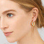 ASH'S CHOICE Boucles d'Oreilles Femme Créoles Or Argent Rosé Chunky | Goutte d'Eau Gradient Ovale Lisse Boucles d'Oreilles Argen