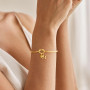 TINGN Bracelets avec initiale en or pour femme, plaqué or véritable 14 carats, bracelet avec initiale en cœur, bracelets personn