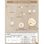 KRFY Parure Bijoux Femme Bijoux Acier Inoxydable Femme Or Argent Boucle d'oreille Bracelet Collier Perle Zircon Cubique Créoles 