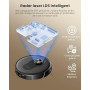 Proscenic Robot Aspirateur Laveur,8000Pa 200Mins Aspirateur Robot avec Serpillière et Vidage Automatique Station,Navigation Lida