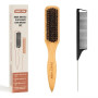SWEET VIEW Brosse à poils de sanglier pour coiffer en arrière en douceur, pour cheveux rebelles, frisés, queue de cheval élégant