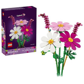 LEGO Botanicals Les Cosmos - Bouquet de Fleurs Artificielles avec 3 Fausses Plantes & 2 Brins Fleuris - Décoration de Chambre d'