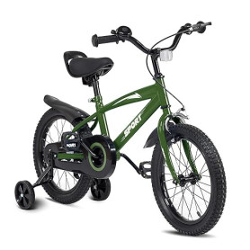 BODIOO Vélo Enfant 14 Pouces, vélo pour garçon et Fille avec Roues stabilisatrices, Cadre Stable, siège réglable, Frein arrière