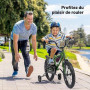 BODIOO Vélo Enfant 14 Pouces, vélo pour garçon et Fille avec Roues stabilisatrices, Cadre Stable, siège réglable, Frein arrière