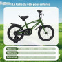 BODIOO Vélo Enfant 14 Pouces, vélo pour garçon et Fille avec Roues stabilisatrices, Cadre Stable, siège réglable, Frein arrière
