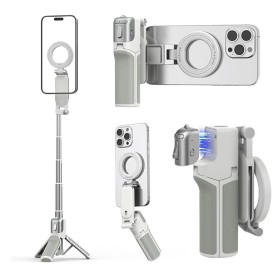 AMAZEAR Perche à Selfie magnétique trepied Smartphone - 4 en 1 Multifonction - trepied iphone pour téléphone Portable avec téléc