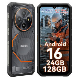 Blackview Fort 2 Téléphone Portable Incassable Android 16 Ultra-Fin 245g/10.7mm, 24Go+128Go/ TF 2To, 6.56" 90Hz, 16MP+13MP, 4G S
