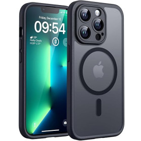 TOCOL Coque Magnétique pour iPhone 13 Pro 6,1 Pouces, Compatible avec MagSafe, Protection de l'objectif améliorée, Coque Mat Tra