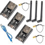 DUBEUYEW 3 Pack ESP32-WROOM-32U USB-C ESP32 DevKitC V4 avec Kit d'Antennes