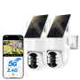 WESECUU Camera Surveillance WiFi Exterieure sans Fil Solaire 2.5K 4MP avec Panneau Solaire 5W, 2K QHD, Batterie 8000mAh, 2.4G et