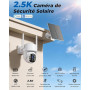 WESECUU Camera Surveillance WiFi Exterieure sans Fil Solaire 2.5K 4MP avec Panneau Solaire 5W, 2K QHD, Batterie 8000mAh, 2.4G et