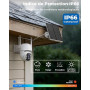 WESECUU Camera Surveillance WiFi Exterieure sans Fil Solaire 2.5K 4MP avec Panneau Solaire 5W, 2K QHD, Batterie 8000mAh, 2.4G et