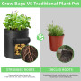 Ohiyoo Lot de 4 sacs de plantation de pommes de terre - 10 gallons - Pour planter des pommes de terre - 38 l - Sacs de plantatio