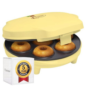 Bestron Appareil à donuts au Design Rétro, Mini-Machine à Donuts pour 7 petits Donuts, inclut Témoin de Cuisson & Revêtement Ant