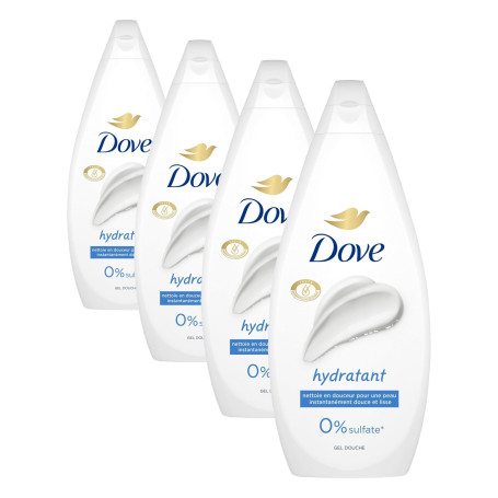 DOVE - Gel Douche - Essentiel Hydratant - Nettoie en douceur et adoucit la peau - Testé dermatologiquement - 0% Sulfate- 720 ml 