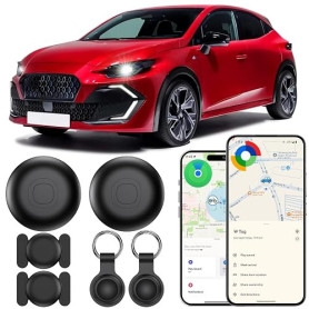 Traceur GPS pour Véhicules, 2PCS Magnétique Smart Tag Tracker Android et iOS, Localisateurs D’Objets Traceur GPS sans Abonnement