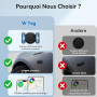 Traceur GPS pour Véhicules, 2PCS Magnétique Smart Tag Tracker Android et iOS, Localisateurs D’Objets Traceur GPS sans Abonnement