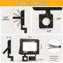 FGRYB 30W Projecteur LED Extérieur avec Détecteur de Mouvement - 2 Packs | Blanc Froid 6500K, IP66 Etanche,Télécommande Incluse.