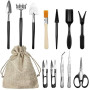 13 Pièces Kit Bonsai, Bonsai Kit avec Sac Rangement, Portable Kit Jardinage, Outils Jardinage, Kit de Jardinage Convient aux Pas
