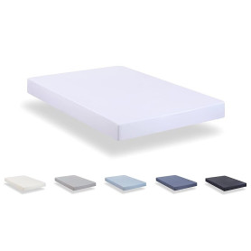 Todocama - Drap Housse réglable en Microfibre brossé Extra Doux. Lit 80 x 190/200 cm, Blanc