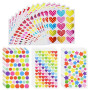 OSDUE 27 Feuilles Gommettes Autocollantes, 1814 Stickers Autocollants pour Enfants, Coeurs Étoiles Pois Autocollants Colorés, po