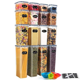 YASHE Boite Hermetique Alimentaire, 16 Boîtes Alimentaires en Plastique Sans BPA avec Couvercles, Boite de Rangement Cuisine, po