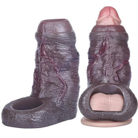 Extension de pénis creuse réutilisable pour le sexe, manchons d'extension de pénis en silicone à large ouverture, jouet sexuel p