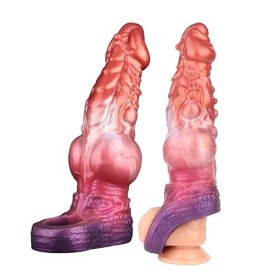 Gaine De PéNis De Manchon De Gode De Dragon De Silicone Avec Le Noeud, Manchon D'Agrandissement De PéNis Solide Agrandir La Gain
