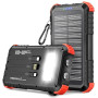 Batterie Externe Solaire 26800mAh, Power Bank PD15W USB C avec 3 Câbles, 5 Sorties 3 Entrées, Chargeur Solaire étanche avec Deux