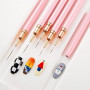 WeddHuis Nail Art Ongles Professionnel, 5 Pièces, Pinceaux Liner Ultra Fin, pour Gel, Peinture Acrylique, UV Construction, Bross