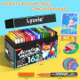Lyuvie 162 Couleurs Feutre Acrylique, Acrylic Paint Brush Marker à Peinture à Base D'eau, Marqueur Peinture Acrylique pour Pierr