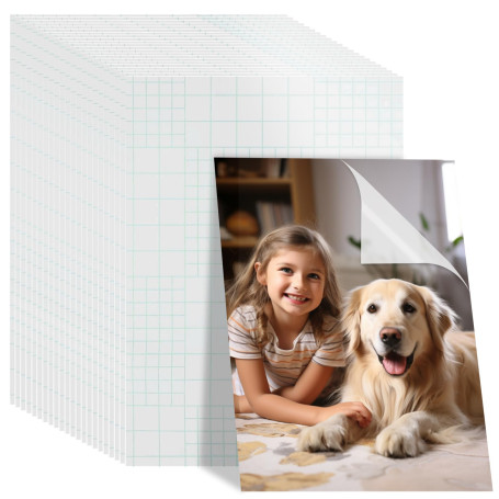 XTUDOU® 50 Pièces Films de Plastification A4, Feuilles Plastique Autocollantes et Imperméables 30,5 * 21,5cm pour Copies Botaniq