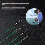 Lot de 20 hameçons de pêche avec bas de ligne en acier - 20 cm - Vert - Crochets de pêche en acier au carbone - Résistants à la