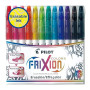 Pilot - 12 FriXion Colors - Feutres de Dessin et de Coloriage à Encre Thermosensible Effaçable - Ultra lavable - Couleurs assort