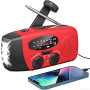Radio Solaire d’Urgence, Radio à Manivelle Auto-alimentée avec Lampe de Poche LED, Météo AM/FM/WB avec Batterie Rechargeable 200