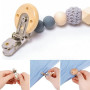 Attache Tetine Bois, Clip Attache Tetine, Pince Attache Tetine, Silicone Bouton Anneau, Adaptateur de Sucette, Anneau En Silicon