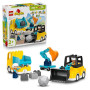 LEGO DUPLO Ma Ville Les Véhicules de Chantier - Jouet Éducatif Montessori pour Enfant en Bas Âge - Camions, Pelleteuse & Dépanne
