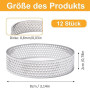GANILITY Cercle à Tartelette, 12 Pièces 8 cm Cercle a Tarte Perforé en Acier Inoxydable, DIY Moule à Gâteau de Cuisson, pour Qui