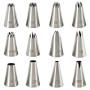 12 douilles inox réutilisables, décoration gâteaux adapté poche à douille | Inox 304 anticorrosion, 12 douilles glaçage surface